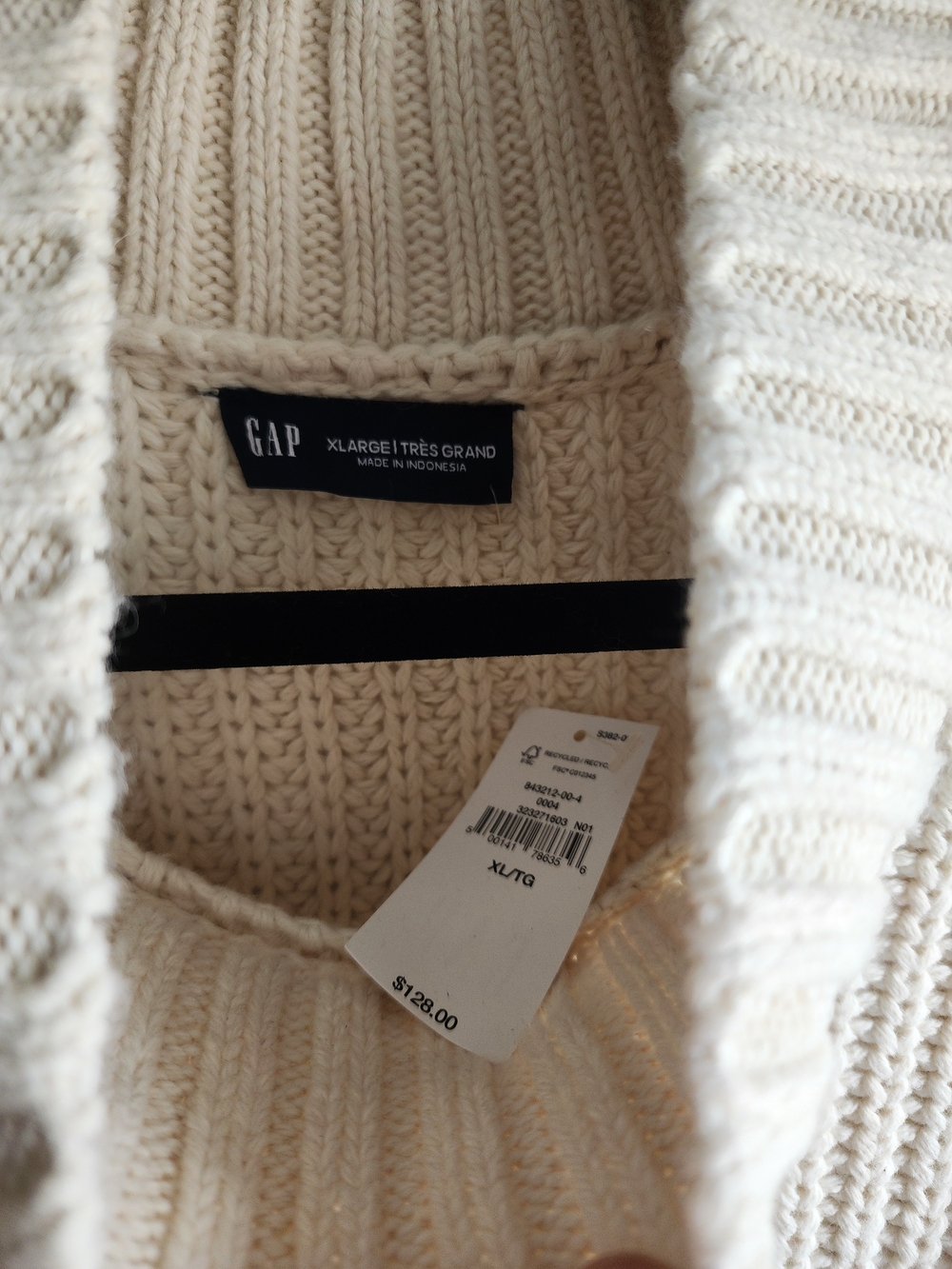 GAP Cream Chunky Knit Turtleneck Sweater Dress - Picture 4 of 9